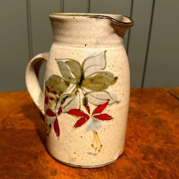 Colin Kellam Studio Pottery Stoneware Speckled Floral Pitcher Jug - Picture 3 of 7
